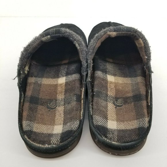 B64 Acorn Mens Black Suede Round Toe Flat Slip On Mule Slipper Size US 12 main image 4
